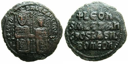 $20000 Follis Byzantine Empire (330-1453) Bronze Leo VI Wise (866-912)