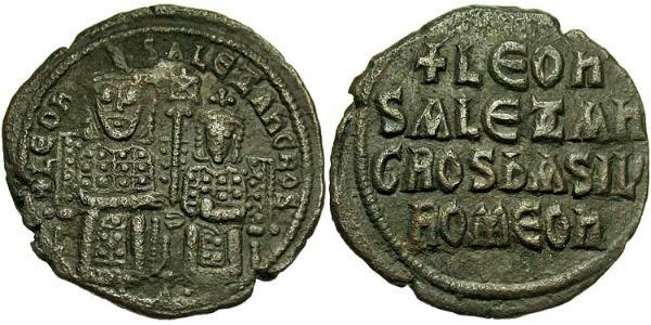 $20000 Follis Byzantine Empire (330-1453) Bronze Leo VI Wise (866-912)