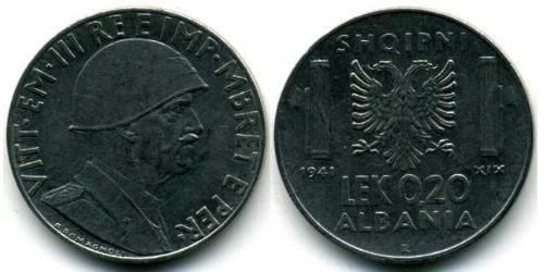 0,20 Lek Albanian Kingdom (1939-1943) Stainless steel Victor Emmanuel III of Italy (1869 - 1947)