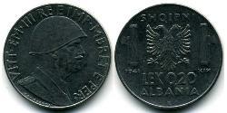 0,20 Лек Albanian Kingdom (1939-1943) Нержавіюча сталь Віктор Емануїл III (1869 - 1947)