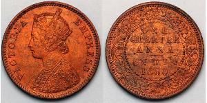 0.25 Anna British Raj (1858-1947)  Victoria (1819 - 1901)