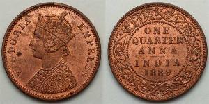 0.25 Anna British Raj (1858-1947)  Victoria (1819 - 1901)