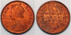 0.25 Anna 英属印度 (1858 - 1947)  维多利亚 (英国君主)