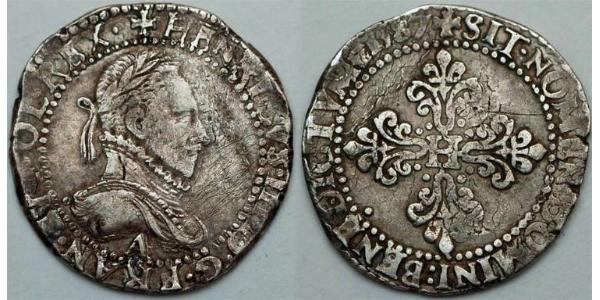 0.5 Franc Frankreich Silber Heinrich III. (Frankreich)(1551 - 1589)
