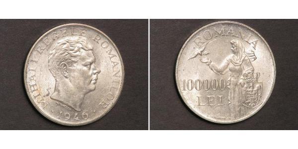 100000 Leu Regno di Romania (1881-1947) Argento Michele I di Romania