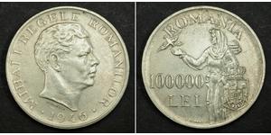 100000 Leu Königreich Rumänien (1881-1947) Silber Michael I. (Rumänien)