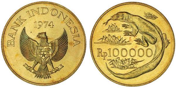 100000 Rupia Indonesia Oro 
