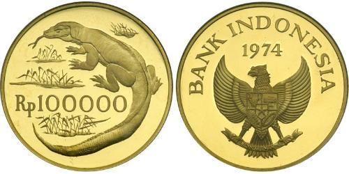 100000 Rupiah Indonesia Gold 