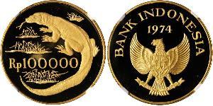 100000 Rupiah Indonesien Gold 