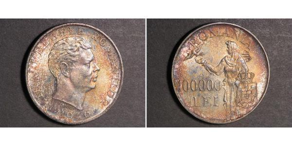 100000 Лей Королівство Румунія (1881-1947) Срібло Michael I of Romania