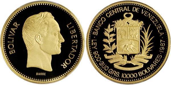 10000 Bolivar Venezuela Gold Simon Bolivar (1783 - 1830)