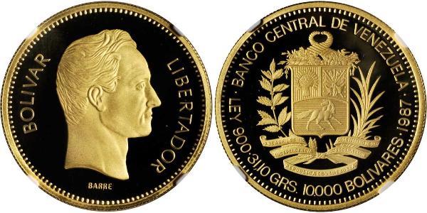 10000 Bolivar Venezuela Gold Simon Bolivar (1783 - 1830)