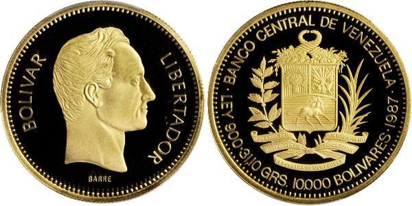 10000 Bolivar Venezuela Gold Simon Bolivar (1783 - 1830)