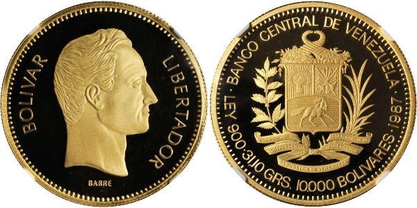 10000 Bolivar Venezuela Oro Simon Bolivar (1783 - 1830)