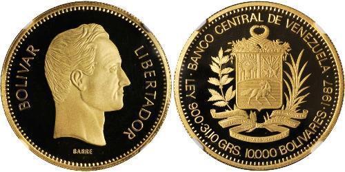 10000 Bolivar Venezuela 金 Simon Bolivar (1783 - 1830)