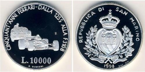 10000 Lira San Marino Plata 