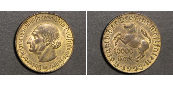 10000 Mark 德国 黃銅 