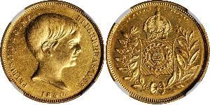 10000 Reis Empire of Brazil (1822-1889) Gold Pedro II of Brazil (1825 - 1891)