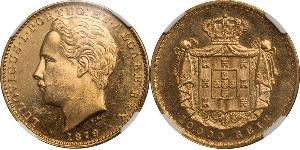 10000 Reis Royaume de Portugal (1139-1910) Or Louis Ier de Portugal (1838 - 1889)