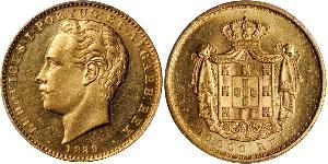 10000 Reis Royaume de Portugal (1139-1910) Or Louis Ier de Portugal (1838 - 1889)