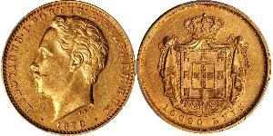 10000 Reis Royaume de Portugal (1139-1910) Or Louis Ier de Portugal (1838 - 1889)