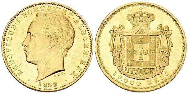 10000 Reis Reino de Portugal (1139-1910) Oro Luis I de Portugal (1838 - 1889)