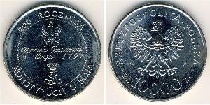 10000 Zloty Third Polish Republic (1991 - ) Níquel/Cobre 