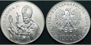10000 Злотий Польська Народна Республіка (1952-1990)  Pope John Paul II (1920 - 2005)