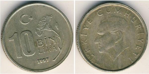 10000 Ліра Турція (1923 - ) Нікель/Мідь 