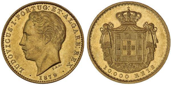 10000 Рейс Королевство Португалия (1139-1910) Золото Луиш I (1838 - 1889)
