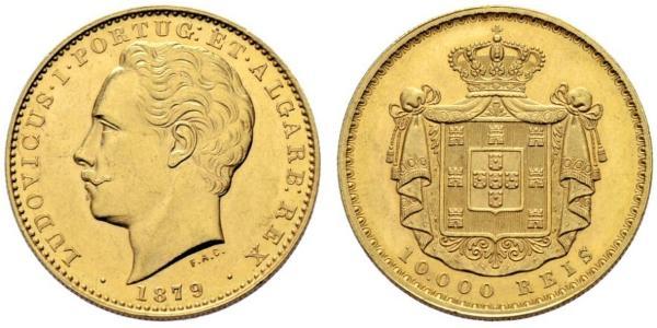 10000 Рейс Королевство Португалия (1139-1910) Золото Луиш I (1838 - 1889)