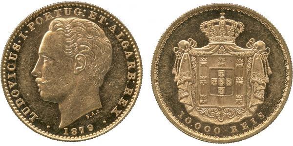 10000 Рейс Королівство Португалія (1139-1910) Золото Луіш I (1838 - 1889)