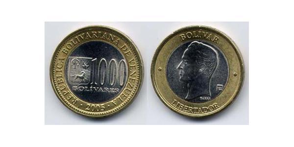 1000 Bolivar Venezuela Bimetal 