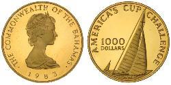 1000 Dollaro Bahamas Oro Elisabetta II (1926-2022)