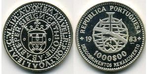 1000 Escudo Portogallo (1975 - ) Argento 
