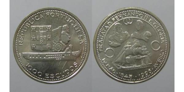 1000 Escudo Portogallo (1975 - ) Argento 