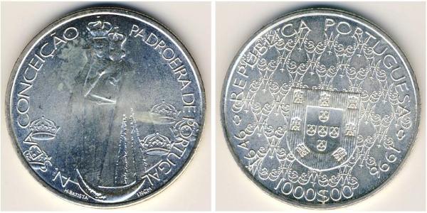 1000 Escudo Republica Portuguesa (1975 - ) Silber 