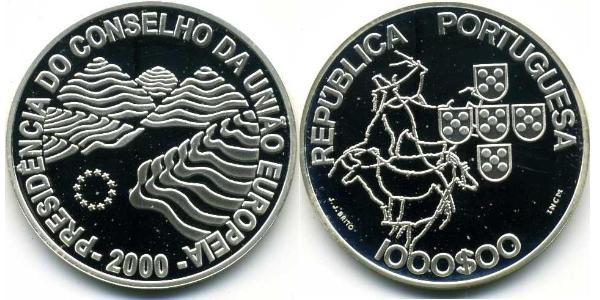 1000 Escudo Republica Portuguesa (1975 - ) Silber 