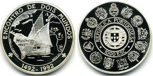 1000 Escudo Portuguese Republic (1975 - ) Silver 