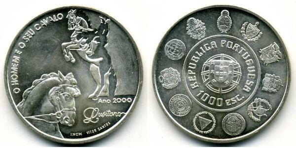 1000 Escudo 葡萄牙 銀 