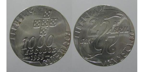 1000 Escudo 葡萄牙 銀 