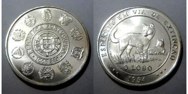 1000 Escudo 葡萄牙 銀 