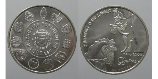 1000 Escudo 葡萄牙 銀 