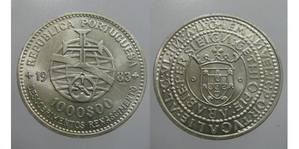 1000 Escudo 葡萄牙 銀 