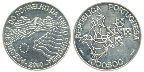 1000 Escudo 葡萄牙 銀 