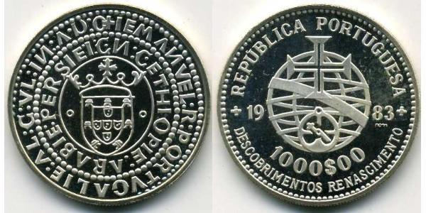 1000 Escudo 葡萄牙 銀 