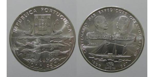 1000 Escudo 葡萄牙 銀 