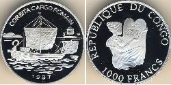 1000 Franc République démocratique du Congo Argent 