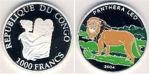 1000 Franc Repubblica Democratica del Congo Argento 