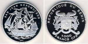 1000 Franc Benín Plata 